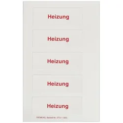 Siemens 5TG1894 DELTA profil Piktogrammbogen für Wippe mit Schriftfeld Heizung Notschalter