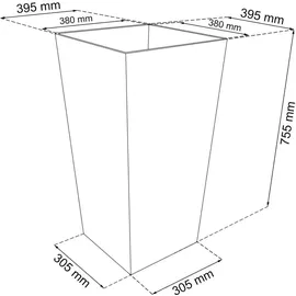 Prosperplast Rato Square 40 x 40 x 75 cm mocca