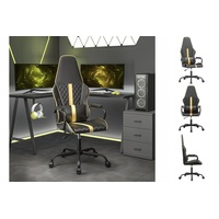 vidaXL Gaming-Stuhl mit Massagefunktion Gold und Schwarz Kunstleder