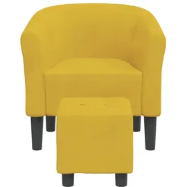 vidaXL Clubsessel mit Fußhocker Gelb Samt