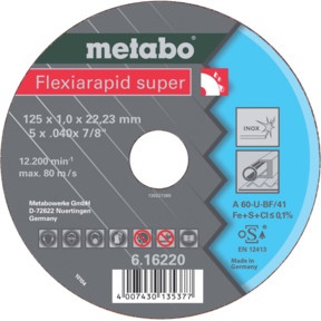 Metabo Flexiarapid super 105x1,0x16,0 Inox, Trennscheibe,TF 41