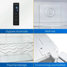 GGV Exquisit KS360-V-HE-040D Kühlschrank (359 l, 1850 mm hoch, Weiß)