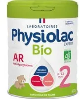 Physiolac Bio AR 2 Lait en poudre anti-régurgitation Poudre 800 g