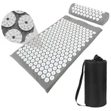 Wisam Akupressurmatte mit Kissen Akupressur Set Massagematte 60 x 40 Grau grau