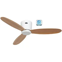 WiFi/WLAN Deckenventilator ECO PLANO II 112 WiFi - Lack Weiß / Eiche Natur