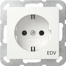 Gira Schuko-Steckdose Aufdruck EDV 445803 Reinweiß