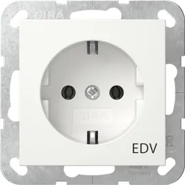 Gira Schuko-Steckdose Aufdruck EDV 445803 Reinweiß