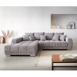 DeLife Eckcouch Cord 300x220 cm Grau