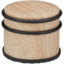 Relaxdays 4 x Türstopper, Holzoptik, Hellbraun