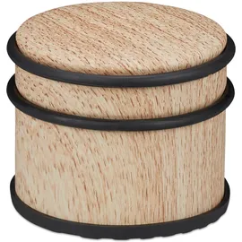 Relaxdays 4 x Türstopper, Holzoptik, Hellbraun