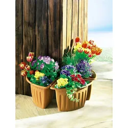 Eck-Blumentopf 6er-Set Terrakotta Pflanztopf Blumenkübel Pflanzkübel Pflanzgefäß Terrakotta