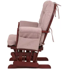 Mendler Relaxsessel HWC-C76 Cord 52 x 71 x 70 cm Rosa mit Hocker