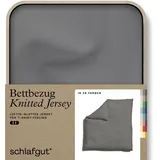 schlafgut Knitted Jersey uni Grau 200 x 200 cm + 80 x 80 cm