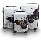 Berwin Bituxx Kofferset 3teilig Design Butterfly MS-17185 - Bunt