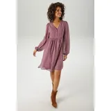 Aniston CASUAL Blusenkleid mit kleinem, grafischen Alloverdruck Grün 48