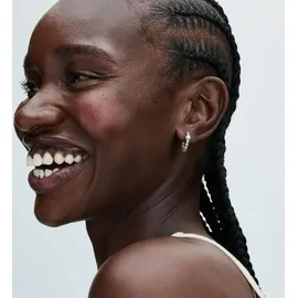 Pandora 293178C01 - Hoop Perlen Perle - Silber - Ohrringe - Weiß/Silber