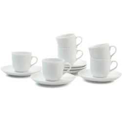 Espressotasse RETSCH ARZBERG "Bianca", weiß, 100ml, 12 tlg., Porzellan, Trinkgefäße, 6 Tassen, 6 Untertassen