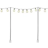MARELIDA 2x Lichterkettenhalterung Lichterkettenmast Girlandenstange Gartenstab 2,8m