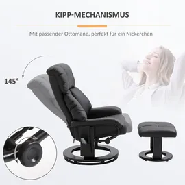 Homcom Relaxsessel Polyester 80 x 102 x 76 cm schwarz mit Hocker