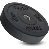 TREXO Olympic Bumper 15 KG Hantelscheibe Gummiertes Material für Langhantel 50 mm Durchmesser Langlebige FitnessScheibe Krafttraining Crossfit