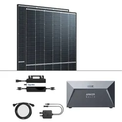 Hoymiles HMS-800W-2T 0% MwSt §12 III UstG 800W Balkonkraftwerk 2x445Wp Trina Bla...