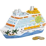 G. Wurm Spardose Kreuzfahrtschiff Poly bunt 20x11x7cm, mehrfarbig - Bunt