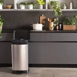 Curver Duo 23+23L Abfallbehälter mit Pedal - Silber