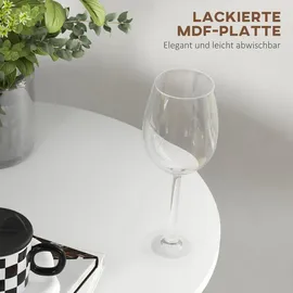 Homcom Bartisch Stehtisch Esstisch Runder Tresentisch, Küchentisch für Wohnzimmer, Esszimmer, Stahl, Weiß, Ø60 x 102 cm