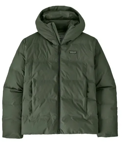Patagonia M's Jackson Glacier Jacket - Daunenjacke - XS - Text Logo Old Growth Green