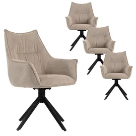 Mr. Deko Esszimmerstuhl, Beige, Textil, Uni, 1-Sitzer, 62x90x66 cm Esszimmer, Stühle, Esszimmerstühle, Armlehnenstühle