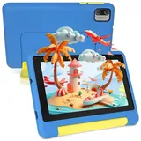 BUFO 7 Zoll Kindersicherung 64GB ROM+128GB Erweiterbar Android 13 HD Kinder Tablet (7", 64 GB, Android 13, WiFi, Robustes Tablet für Kinder mit Schutzhülle & Elternkontrolle) blau