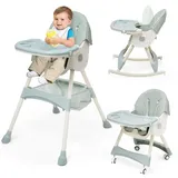 Arkyomi hochstuhl baby 3in1 Kinderhochstuhl mit Tisch und Rollen Hochstuhl Verstellbar Klappbar Babystuhl mit Liegefunktion Kombihochstuhl mitwachsend esszimmerstuhl ab 6 Monate Kinder kleinkinder