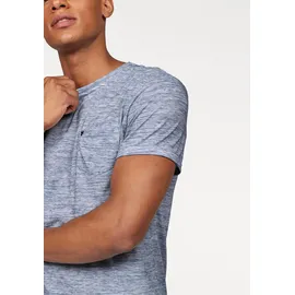 Bruno Banani T-Shirt BRUNO BANANI, Herren, Gr. 3XL (64/66), blau (blau, meliert), Single Jersey, Obermaterial: 60% Baumwolle, 40% Polyester, meliert, slim fit, Rundhals, Shirts T-Shirt, Kurzarm, Slim Fit, unifarben, Rundhalsausschnitt, Topseller