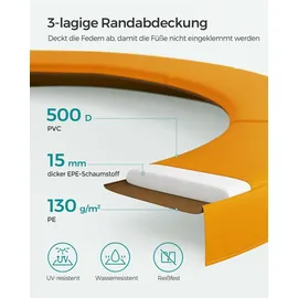 Songmics Gartentrampolin 305 cm inkl. Sicherheitsnetz schwarz/orange