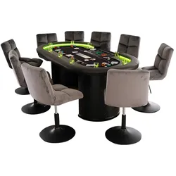 HOME DELUXE Pokertisch LAS VEGAS - Ausstattung: 10 Stühle