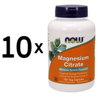 (1200 g, 131,05 EUR/1Kg) 10 x (NOW Foods Magnesium Citrate, 400mg - 120 vcaps)