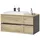 Stella Trading MEMPHIS Badezimmer Waschbeckenunterschrank mit Waschbecken in Artisan Eiche Optik, Grau - Bad Unterschrank schwebend mit viel Stauraum - 110 x 54 x 53 cm (B/H/T)