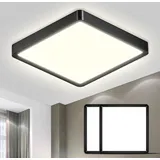lqwell LQWELL® Deckenleuchte LED Deckenlampe, IP44 Wasserfest Badlampe Quadrat Flach 18W 4000K 1600LM Modern Schlicht Lampe Dünn, für Wohnzimmer Badezimmer Schlafzimmer Küche Flur Keller Büro 220 * 24mm