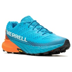 Merrell Trail-Laufschuhe Agility Peak 5 (angenehmer Tragekomfort, Rock Plate) aquablau/orange Herren