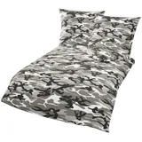 Traumschlaf Camouflage graphit 155 x 220 cm + 80 x 80 cm