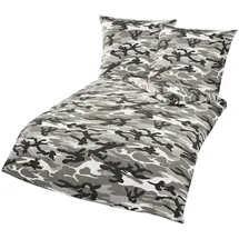 Traumschlaf Camouflage graphit 155 x 220 cm + 80 x 80 cm