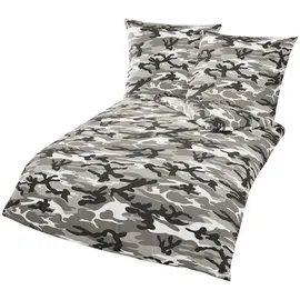 Traumschlaf Camouflage graphit 155 x 220 cm + 80 x 80 cm