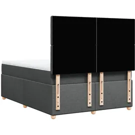 vidaXL Boxspringbett 140 x 200 cm Dunkelgrau