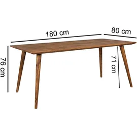 FineBuy Esszimmertisch 160 x 76 x 80 cm braun