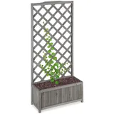 Relaxdays Rankkasten Grau, Holz, 70x150x30 cm, Gartenzubehör, Hochbeete