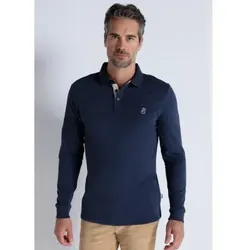 Bendorff für Herren. 830285125 Langärmeliges marineblaues Basic-Poloshirt (3XL), Lässig, Baumwolle, Klassisch, Langarm