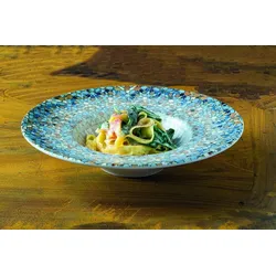 6x Bonna Luca Mosaic Gourmet Teller rund 27cm 45cl 6cm tief Porzellan Suppenteller Pasta Speise Geschirr