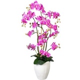 Creativ-green Kunstblume Orchidee, Phalaenopsis, pink, in Keramik-Vase, Höhe 110 cm