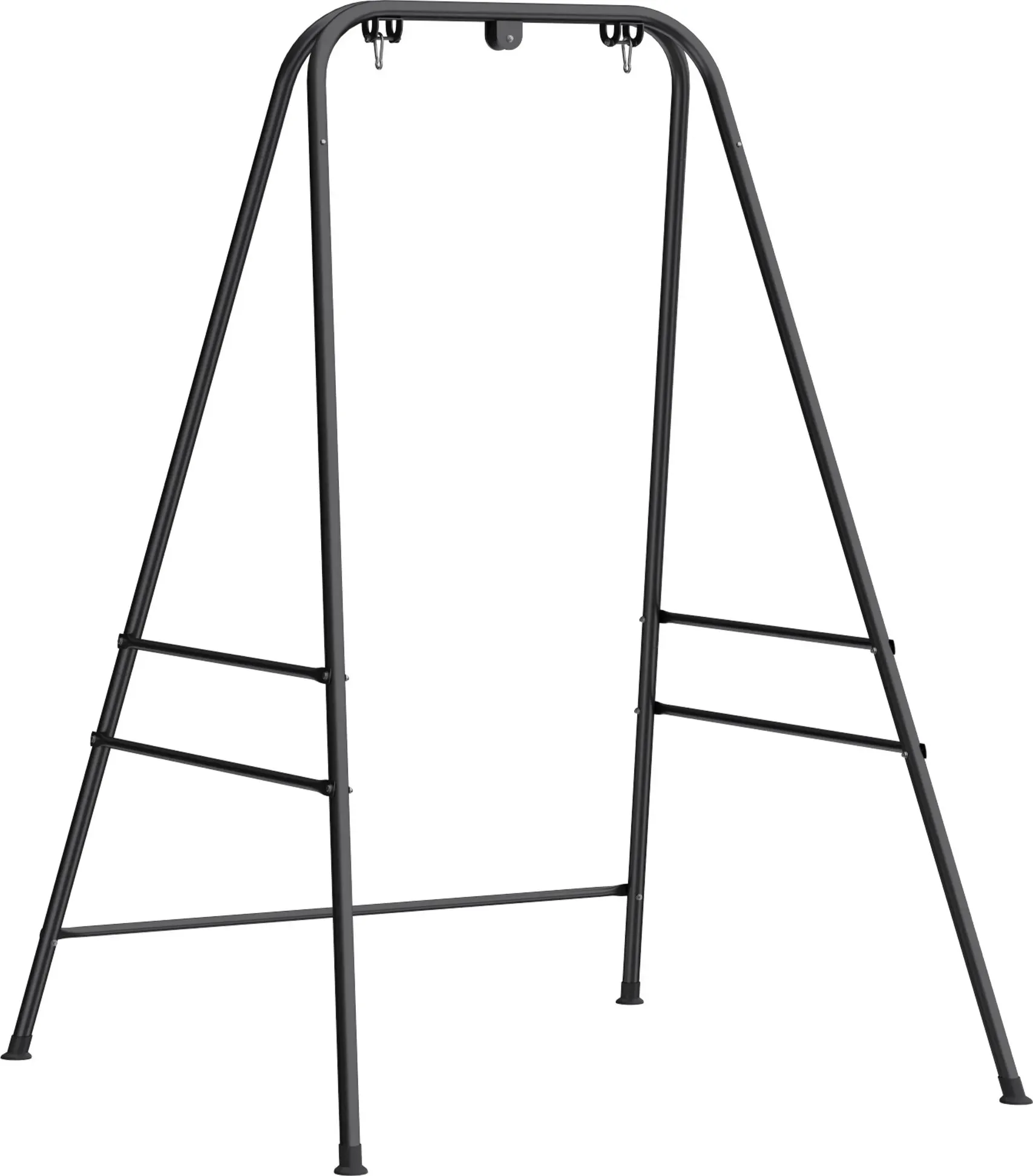 Outsunny Gestell für Hängesessel & Hängematte, 183 cm, Schaukelgestell aus Stahl, rutschfeste Pads und 2 Karabiner, für Innen- und Außenbereich, Tragkraft 150 kg, Schwarz   Aosom