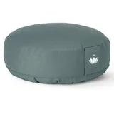 Lotuscrafts® Meditationskissen mit 10 cm Sitzhöhe, extra niedrig, Yoga Kissen mit Dinkelfüllung, Yogakissen Rund, Bodenkissen Rund, Yogakissen Meditationskissen, Bezug waschbar, GOTS Zertifiziert